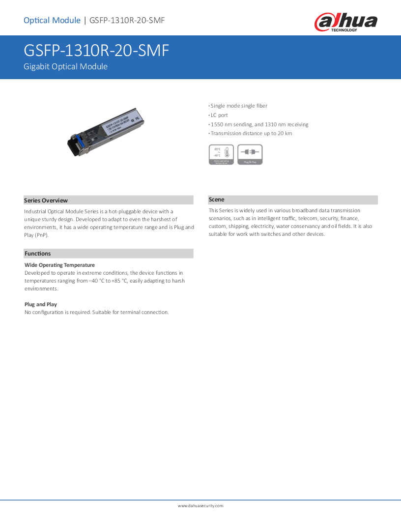 

GSFP 1310R 20 SMF

