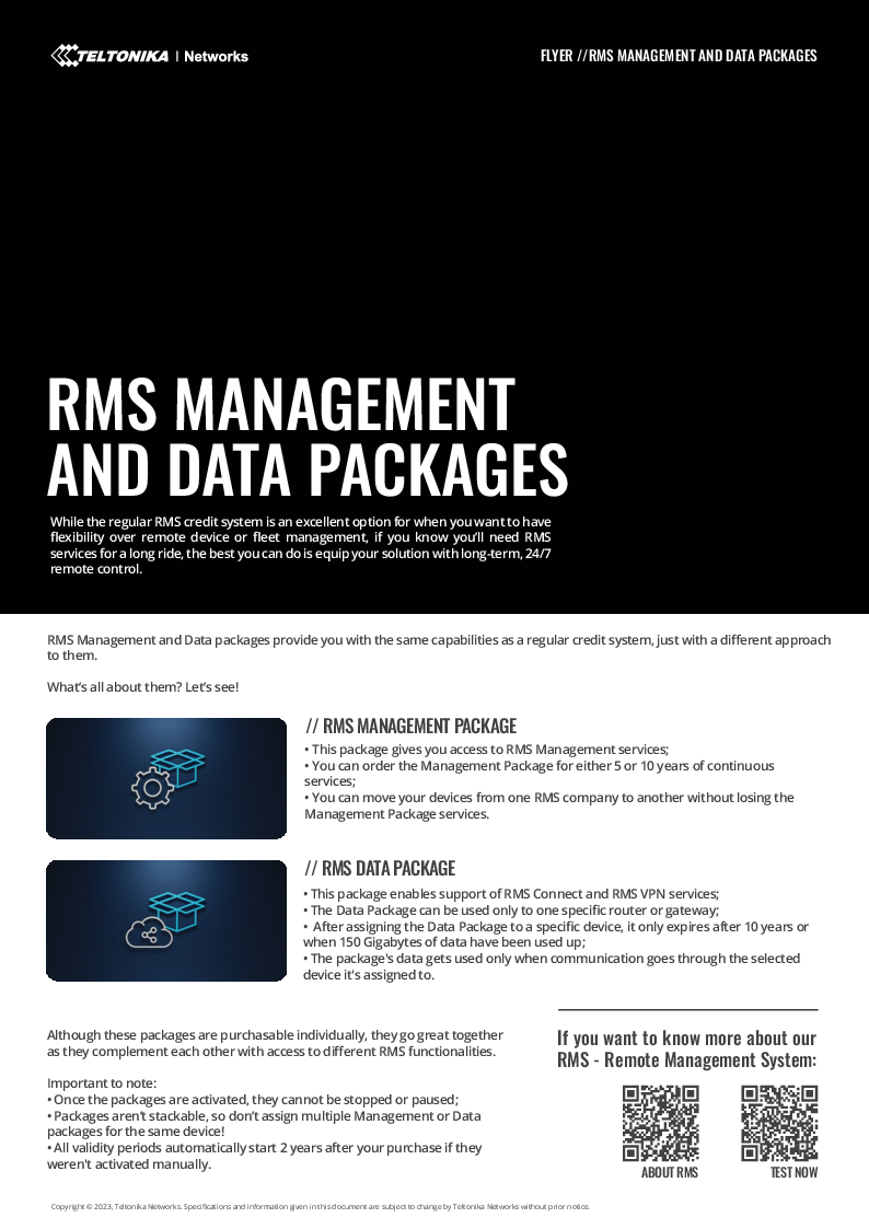 

RMS management data packages flyer

