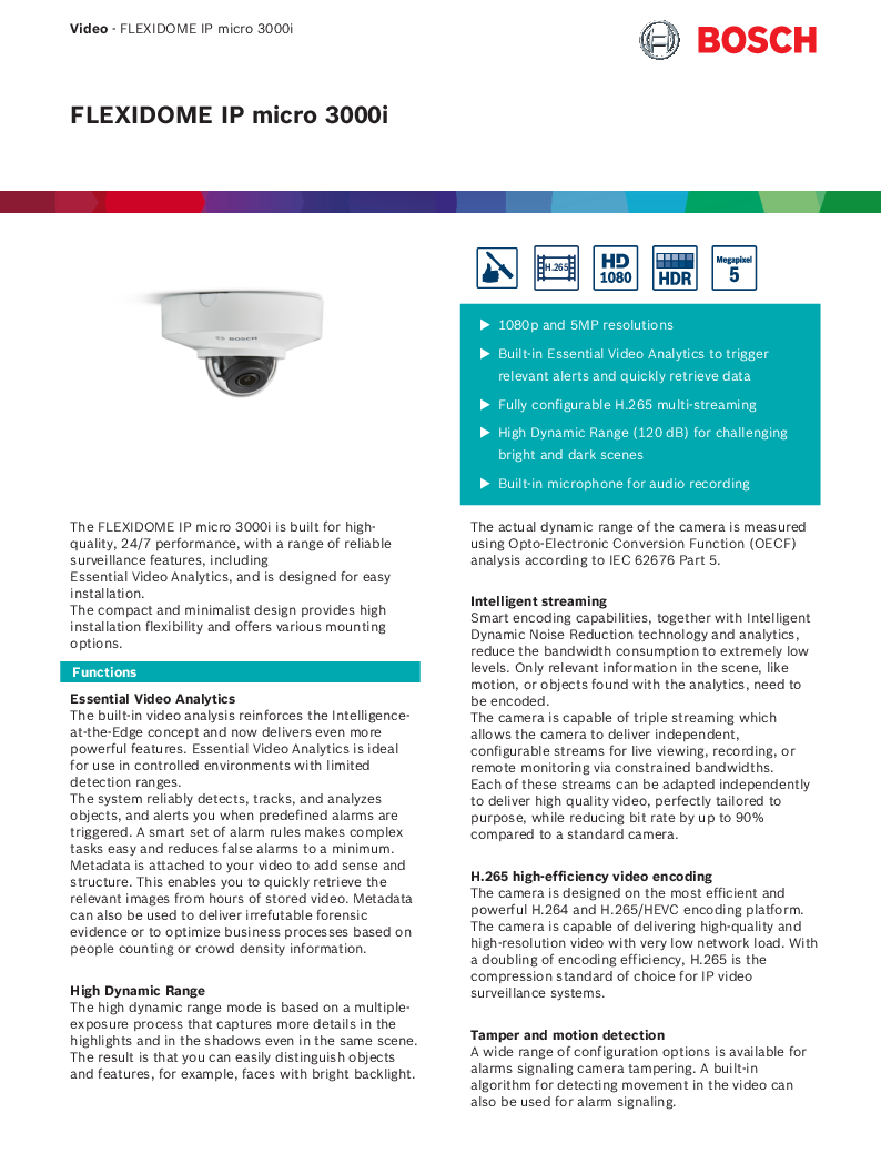 

FLEXIDOME IP micro 3000i

