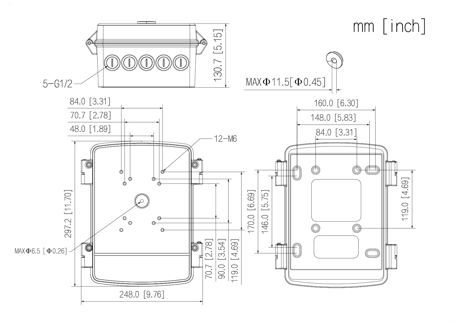 

PFA6400S DIMENSIONS

