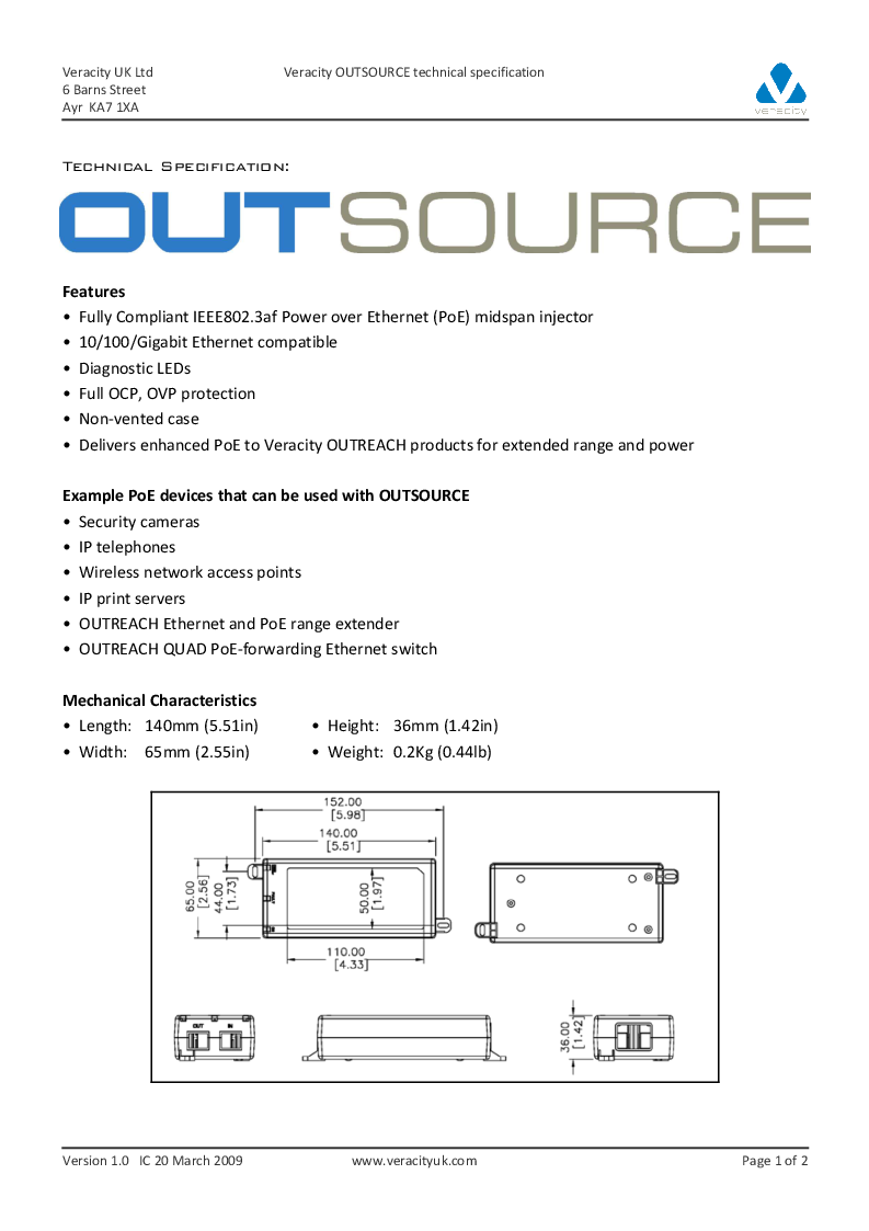 

outsource specification

