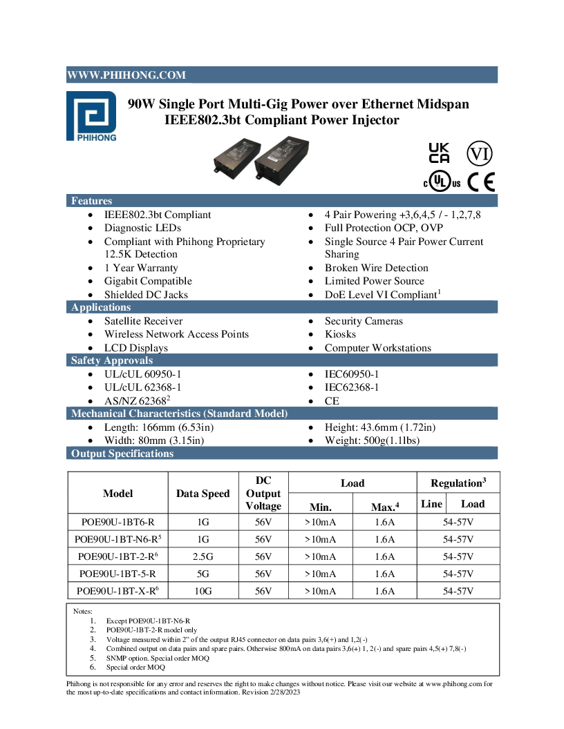 

POE90U 1BT6 R

